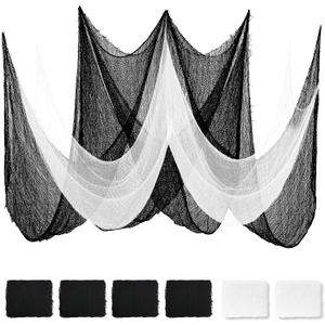 Land Guard 6Pcs Halloween Gauze Cloth, Creepy Cloth, 3072 Inch Creepy Fabric Halloween for Haunted House Supplies, Party Outdoor, Indoor (4 Black+2 White)
