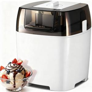 Ice Cream Maker Machine, 1.6-Quart Ice Cream, Sorbet and Frozen Yogurt Machine, Fully Automatic Double-Insulated Freezer Bowl Makes Frozen Desserts Under 30 Minutes