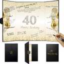 40th Birthday Guest Book- Happy 40th Birthday Alternative Signature Book for Women & Men, Elegant Memory Keepsake Journal, 40th Birthday Party Decorations & Gifts