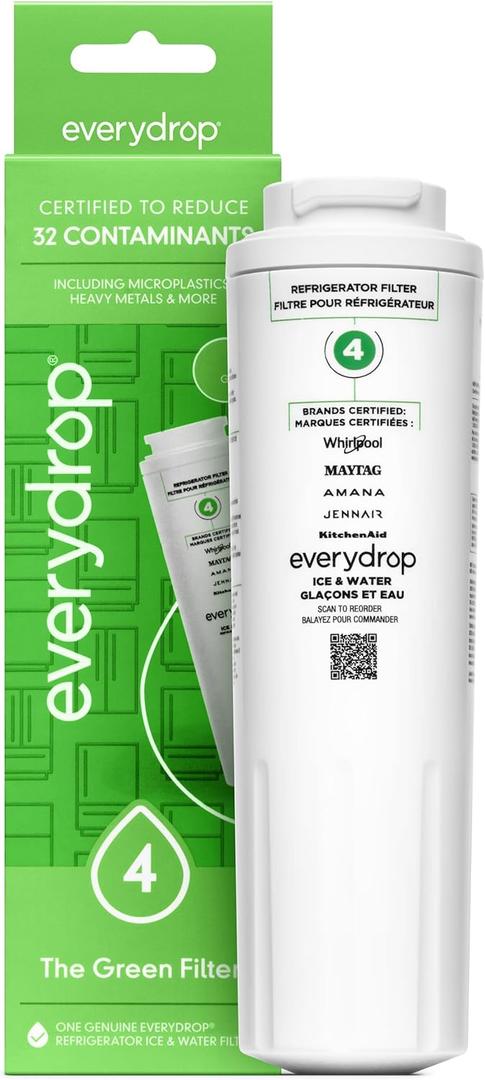 Everydrop by Whirlpool Ice and Water Refrigerator Filter 4, EDR4RXD1, Single-Pack