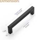 Ravinte 10 Pack 5 Inch Square Cabinet Handles Matte Black Pulls Drawer Kitchen Hardware for Cabinets Cupboard.