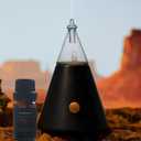 Aroma Nebulizer - Waterless Essential Oil Diffuser with Wood and Glass, Professional Grade atomtzing Diffuser, No Water, No Heat, No Plastic (1 Fragrance Included)