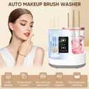 3-in-1 Electric Makeup Brush Cleaner with Dryer & HolderAutomatic USB Cleaning Machine for All Makeup Brush Sizes, Portable Quick-Dry Tool for Cosmetic Brushes
