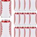 12 Packs Baseball Can Sleeves Neoprene Beer Bottle Cup Insulator Baseball Birthday Party Supplies Reusable Baseball Lovers Gifts for Hot and Cold Drinks Soda Game Party (5.1 x 4 Inch)