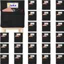 24 PCS Chair Pockets for Classroom, 20 x 17 Inch Extra Large Seat Sacks with Name Tags, Heavy-Duty Oxford Fabric Chair Organizers for School, Home, Office Black