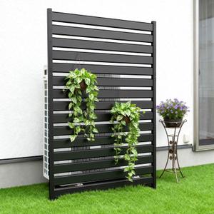 40" W x70 H (1 Panel) Air Conditioner Fence Screen and Trash Can Privacy Panels for Outdoor Units, Pool Equipment Enclosures, and No-Dig Backyard Fencing (Black)