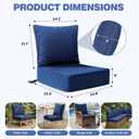 Patio Furniture Cushion Set, 24 x 24 x 6 Replacement Outdoor Chair Cushions for Patio Furniture with Removable Cover, Buckle straps, 30D High Density Sponge Filling Wicker Chair Cushion, Blue, 24x24x6 Inch | 2 Pack