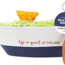 WP - At the Lake - 7" Boat Serving Dish with Oar, Blue, 12 oz