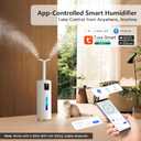 Smart Humidifiers for Large Room Bedroom Home 1800 sq.ft, 17L/4.5Gal Large Humidifier with Extension Tube & 3 Mist Modes, Top Fill Whole House Cool Mist Humidifiers for Plant Commercial Office
