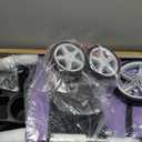 Pet Stroller, 4 Wheels Pet Strolling Cart for Medium/Small Dogs and Cats, Foldable Cat Jogger/Dog Stroller with Cup Holder, Storage Basket, Breathable Mesh, All-Season Pet Carrier, Purple