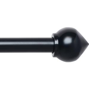 3/4" Standard Decorative Adjustable Curtain Rod,Heavy Duty Curtain Rods Set for Windows,30 To 122 Inch, Black