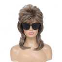 Adequate 80s Mullet Wig for Women Fluffy and Layered Hairpiece for Perfect for Costume Parties and Cosplay (Light Brown)