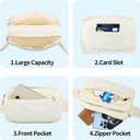 Fashion Fanny Bag-Waist Pack With Adjustable Belt Bag-Unisex Crossbody Pack For Travel Running Hiking-Beige