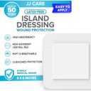 JJ CARE Adhesive Island Dressing [Pack of 50], 6x6 Sterile Bordered Gauze, Breathable Island Wound Dressing, Individually Wrapped Adhesive Gauze Bandages with Non-Stick Central Pad