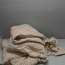 LifeTB Tan Gingham Comforter Set Full Modern Style Beige Plaid Comforter Set 3 Pieces Soft Fluffy Grid Checkered Pattern Comforter with 2 Pillowcases Farmhouse Gingham Bedding Comforter Full (Full (79"x90"))