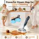 DEVOAC VM6 Scrubbing Steam Mop with Rotating Mop Pads, 10 in 1 Steam Mop, Lightweight Spin Mop & 3 Steam Modes for Hard Floor Laminate Marble Floors (Dark)