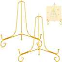 2PCS Plate Holder Easel Display Stand 8 Inch Gold Iron Tabletop Picture Stand for Display Photo Frames Decorative Plates Card for Home and Office Decor
