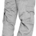 CEHT Men's Cargo Sweatpants Joggers Casual Pants with Pockets for Hiking Athletic Workout (Gray)