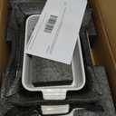 Jassceram Casserole Dishes for Oven, 3-Piece Ceramic Baking Dish Set, Rectangular Lasagna Pan Deep with Handles, Nesting Bakeware for Baking & Roasting, Oven Safe (9.6 to 13.1 Inch), White - Christmas Gift