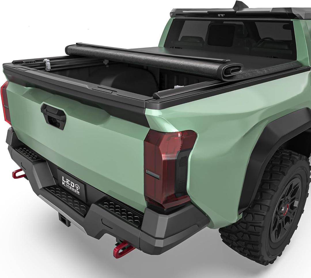 LEDKINGDOMUS Soft Roll-Up Truck Bed Cover Fits for Toyota Tacoma 2024-2025 (Excl. Trail Edition)