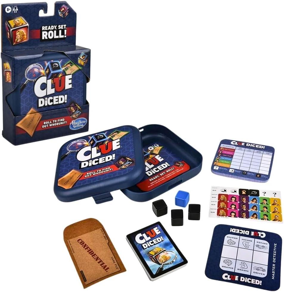Hasbro Gaming Clue Diced Game, Easy to Learn Game, Quick Game, Portable Travel Game, Family Board Game, Fast Game for Kids Ages 8 and Up