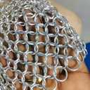Aluminum Chainmail Coif Head Hood Butted Chainmail Head Scarf Anodized Aluminum Chainmail Hood Large Size Chainmail Headwear
