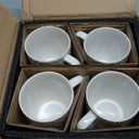LE TAUCI Coffee Mugs 16 oz,Ceramic Mug Set, Embossment Cups for Latte, Hot Tea, Cappuccino, Mocha, Cocoa, Dishwasher Safe, Suit For Housewarming Wedding- 3.8 inch, Set of 4, Arctic White