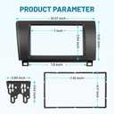 NuIth Matt Double DIN Radio Dash Kits for Toyota 2007-2013 Tundra/2008-2022 Sequoia, Double Din Mount Housing Bracket Installation Trim Bezel Kit Installation Aftermarket Stereo (Dash Kit)