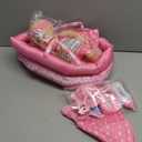 deAO Baby Doll Set 12 Baby Doll Playset with Portable Bassinet Bed,Backpack,Feeding Baby Doll Accessories for 3 4 5 6+ Year Old Girls