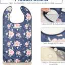 Bravace 4 Pack Adult Bibs for Eating Waterproof Clothing Protector with Detachable Crumb Catcher Adult Bibs for Women and Men (Colorful Big Flower)