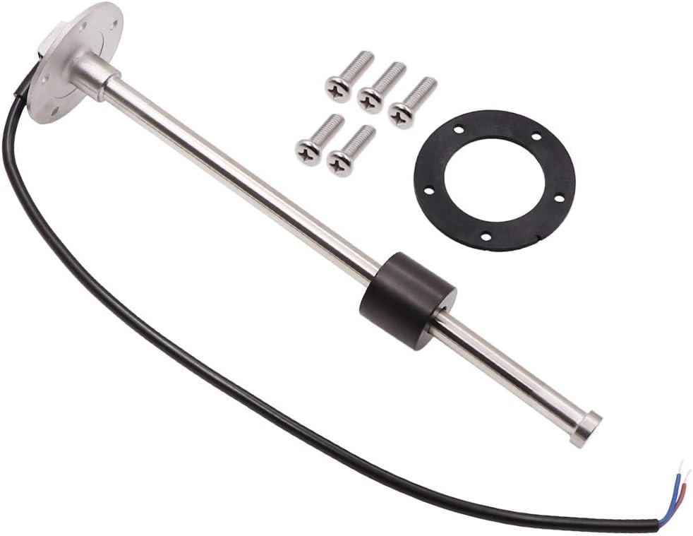 KAOLALI Fuel Gas Sender Stainless Steel Fuel Sending Unit Marine Boat Water Level Gauge Sensor 5 Hole fit Fuel &Water Gauge 0~190ohm 240~33ohm (0-190ohm, 6"(150mm))