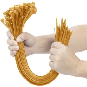 XINGO Gold 24 Inch Zip Ties Heavy Duty 100 Pack, 200 LBS Ultra Strong Plastic Wire Ties, Large Cable Ties Extra Long Tie Wraps, Indoor and Outdoor UV Resistant