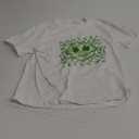 Groovy Shamrock Smile Face St Patricks Day Men Kids Funny T-Shirt (Small, White)