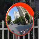 24 Inch Convex Mirror Outdoor, Security Driveway Mirror 24" PC Traffic Mirror Wide Angle with Adjustable Fixing Bracket for Garage, Warehouse, Blind Spot Mirror Indoor Outdoor 60CM