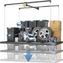 Overhead Garage Storage Rack  4x8 FT Garage Ceiling Storage Racks with Safety Lock, Heavy-Duty Ceiling Mounted Lift System and Storage Organizer, Ideal for Maximizing Overhead Space, 325 lbs Capacity (black)