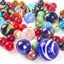 AMOR PRESENT 85PCS Glass Marbles, Space Marbles 4 Sizes Assorted Colors, for Board Game Space Party Favor
