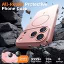 4 x Magnetic for iPhone 17 Pro Max Case, [Matte Solid Color] [Full Camera Protection] Protective Case for iPhone 17 Pro Max - Pink