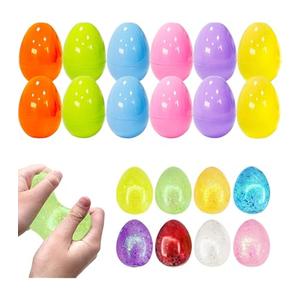 6 Pack Easter Basket Stuffers for Kids , Easter Bunny Squishy Stress Balls, FlourMade Easter Toys for Stress Relief, 6 Colors, Easter Gifts & Decor(Egg Shape)