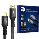P4 Immerse Yourself in 8K Brilliance! 10FT Certified HDMI Cable 2.1 - Ultra High Speed, Braided, 8K@60Hz, 4K@120Hz, eARC, HDR10+, Atmos, HDCP 2.3, Apple TV, Roku, PS5, Xbox, Projector, Monitor