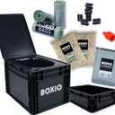 BOXIO Toilet - Portable Toilet, Camping Toilet, composting Toilet for car Camping, Boat or Camping. Mini Camping Toilet: 14,7" x 11,8" x 11,0" Made in Germany.
