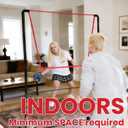 Paddle Game Set with Net Portable for Indoor/Outdoor 2 Wearable Gloves + 8 Birdies Joint-Friendly Family Fun Like Badminton, Pickleball & Tennis with a Twist, 20 feet x 5 feet