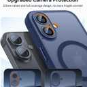 CANSHN Magnetic for iPhone 17 Case, Upgraded [Full Camera Protection] [Compatible with Magsafe] [Translucent Matte] Shockproof Protective Phone Case for iPhone 17 - Deep Blue