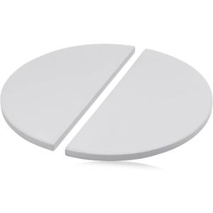 Half-Moon Heat Deflector Plates for Kamado Joe Classic I, II, III, Replacement Parts KJ-HDP Indirect Cooking Cordierite Heat Deflector Plates Accessories for Kamado Joe 18" Grill Smoker, White 2-Pack