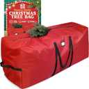 Holiday Cheer Christmas Storage Bag Heavy Duty Fits Up to 7.5ft Tall Artificial Tree, Waterproof with Durable Handles & Zipper Xmas Tree Storage Bag (RED)