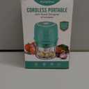 Electric Garlic Chopper, 300ML Portable Cordless Mini Food Processor, Rechargeable Vegetable Chopper Blender for Nuts Chili Onion Minced Meat and Spices BPA-Free(White)