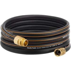 Giraffe Tools Leader Hose 5/8" x 10ft, Custom Length, No Kink, Flexible, Leakproof Water Hose, Male Female Fittings, 600 Burst PSI, 10ft, Black Orange