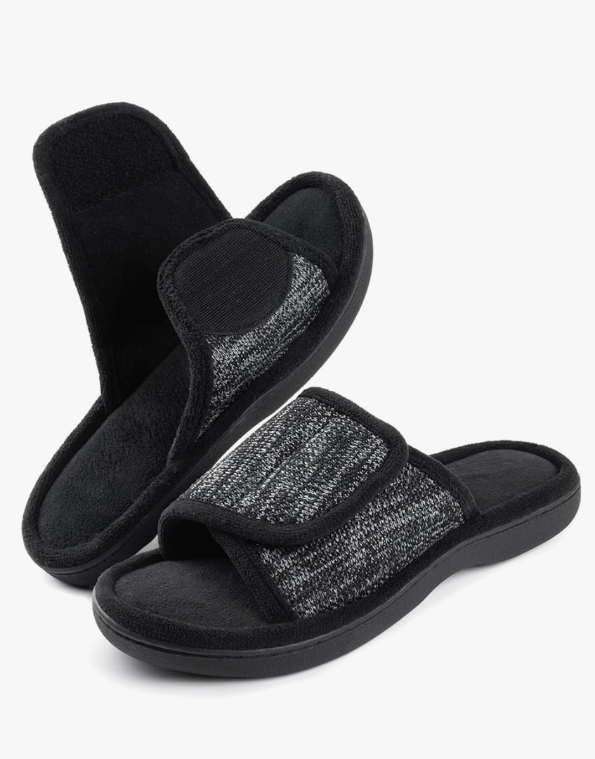 RockDove Men's Adjustable Wrap Memory Foam Slide Slipper, Size 11