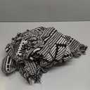 Bloomingville Soft Recycled Cotton Blend Throw with Diamond Pattern, Black and Beige