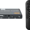 4K Digital Media Player, TV MP4 Video Player with HDMI/AV Output, Digital Signage Mini HD Media Players for USB Drives/SD Cards, H.265/HEVC, Looping, Auto Playback, Grey