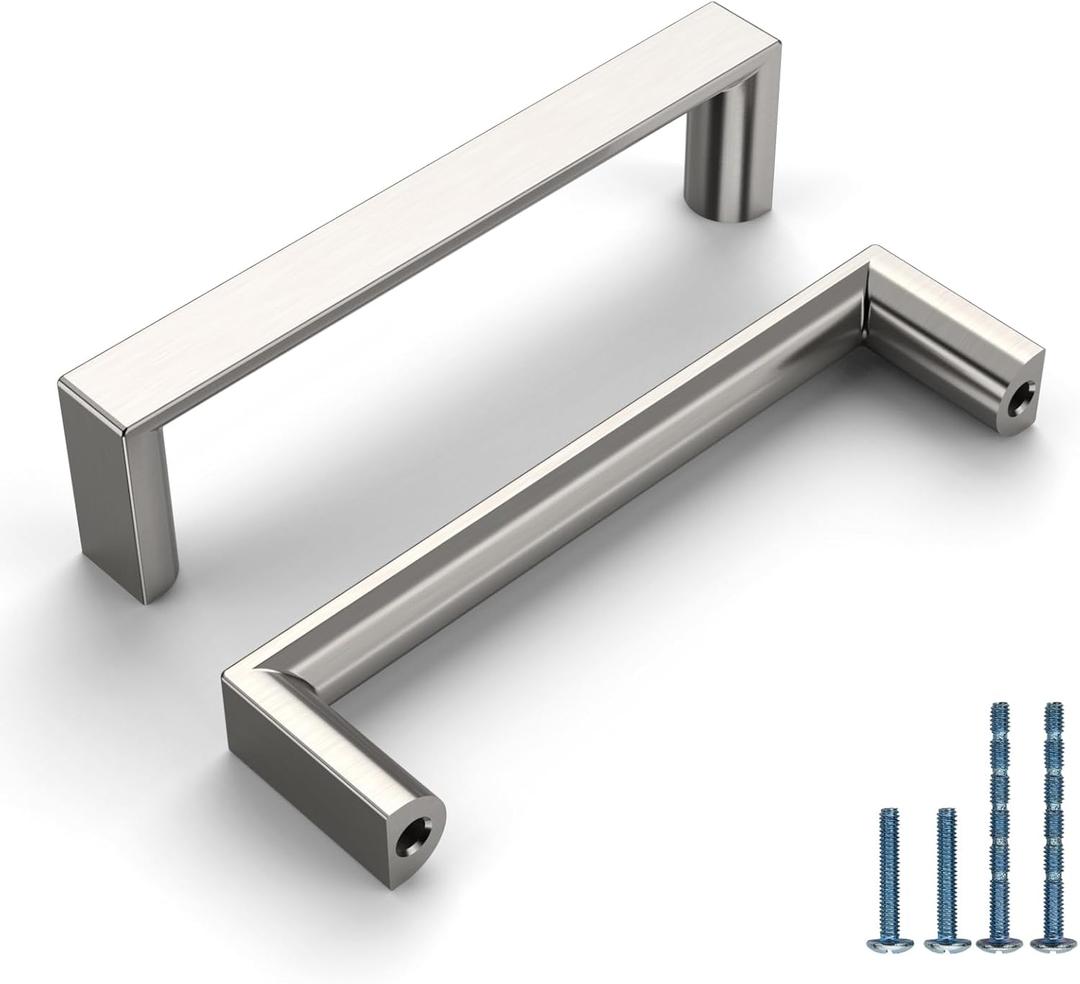 10 Pack 3 Inch(76mm) Kitchen Cabinet Handles Brushed Satin Nickel Cabinet Pulls Kitchen Cabinet Hardware Drawer Pulls for Cupboard Wardrobe